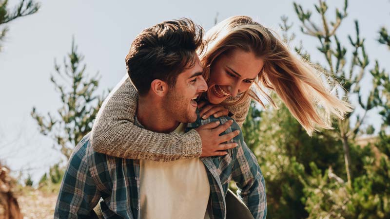 Happy Smiling Couple Outdoors